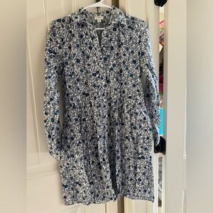 J Crew White and Blue Dress